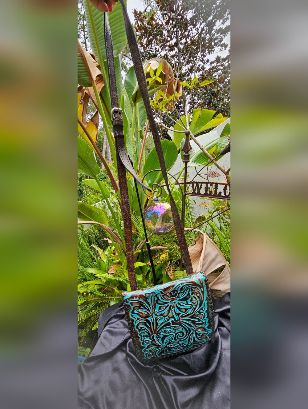 Patricia Nash Granada Tooled Turquoise Crossbody Bag